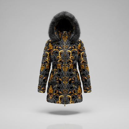 Golden Iris Damask — Luxury Seamless Pattern for Wallpaper, Textile & Apparel | Hand-painted Premium Design