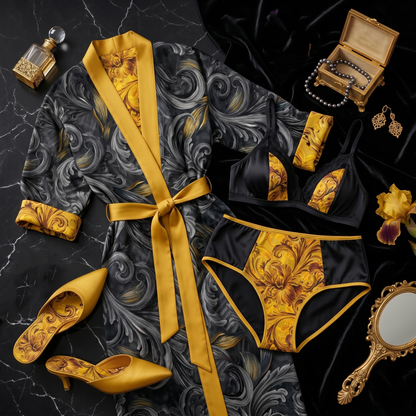 Golden Iris SOUL - Luxury Seamless Pattern for Wallpaper, Textile & Apparel | Hand-painted Premium Design
