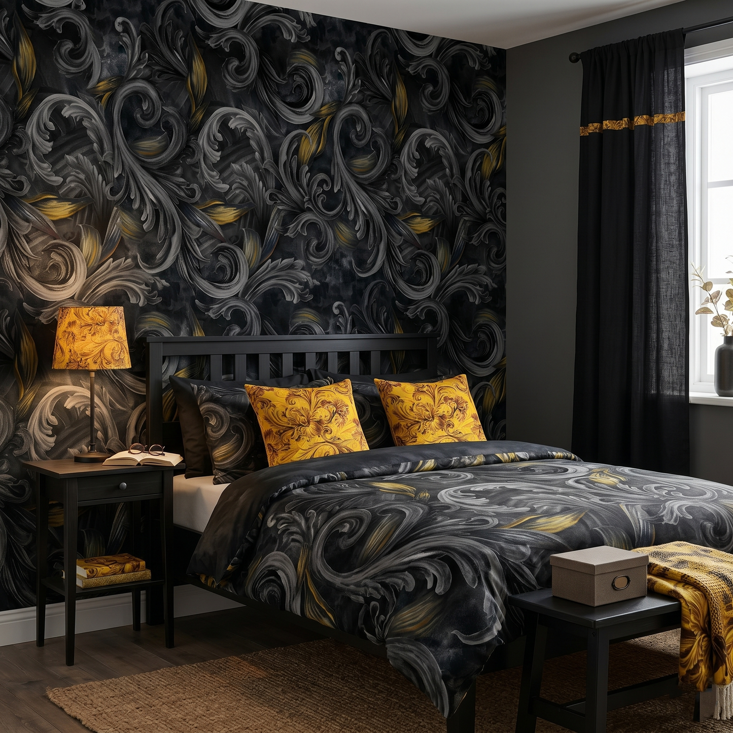 Golden Iris SOUL - Luxury Seamless Pattern for Wallpaper, Textile & Apparel | Hand-painted Premium Design