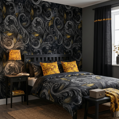 Golden Iris SOUL - Luxury Seamless Pattern for Wallpaper, Textile & Apparel | Hand-painted Premium Design