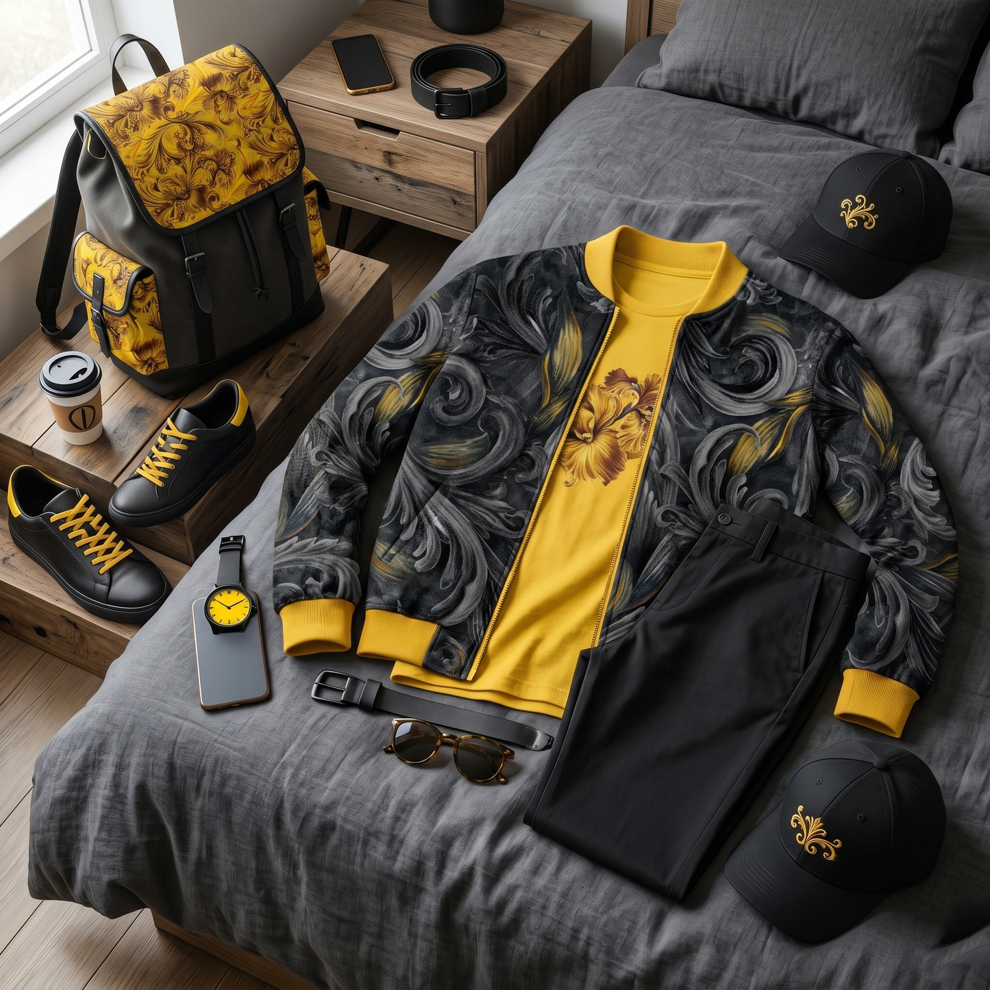 Golden Iris SOUL - Luxury Seamless Pattern for Wallpaper, Textile & Apparel | Hand-painted Premium Design