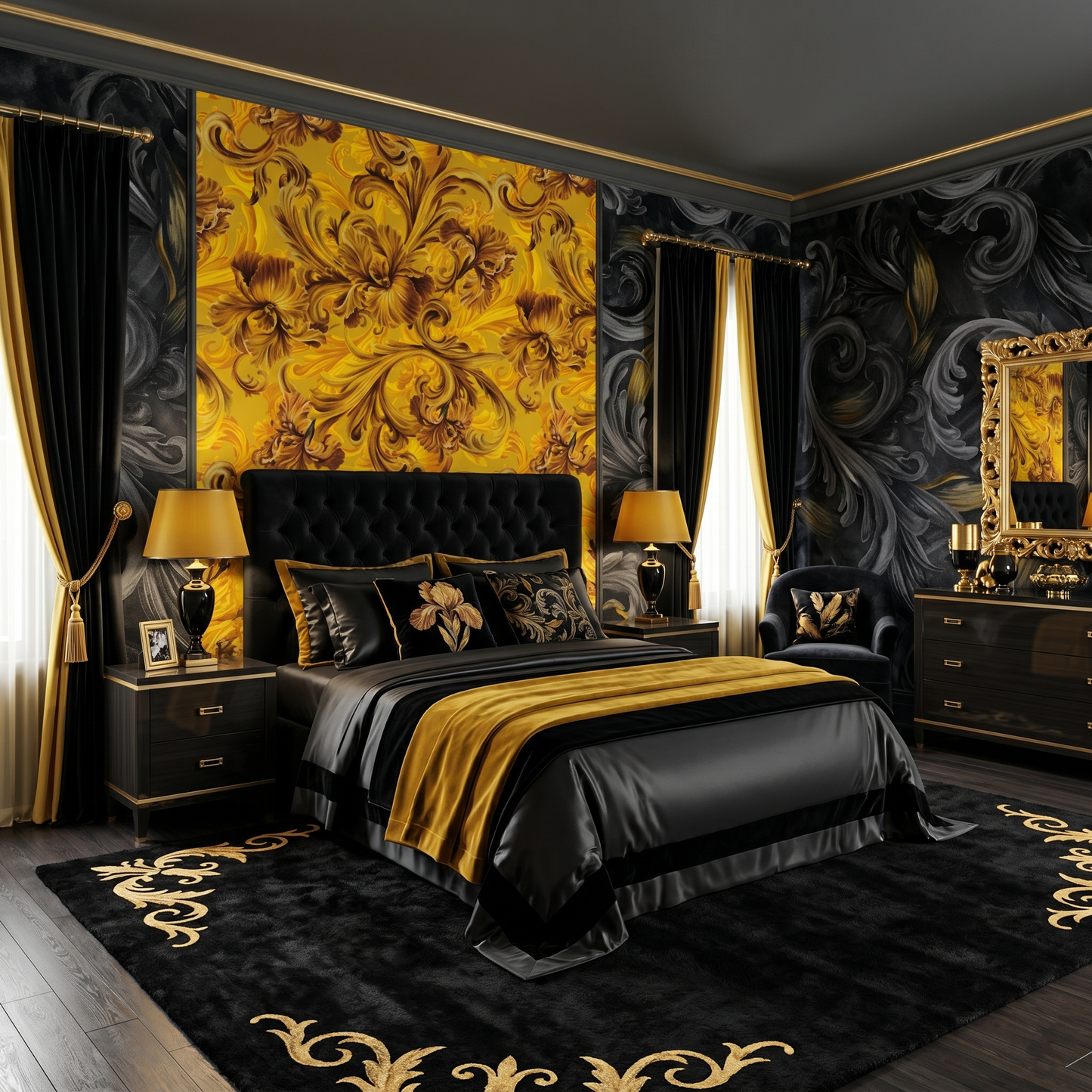 Golden Iris SOUL - Luxury Seamless Pattern for Wallpaper, Textile & Apparel | Hand-painted Premium Design