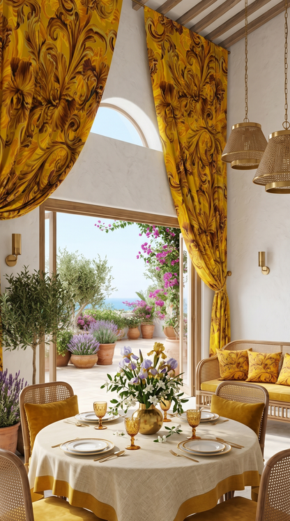 Golden Iris SOUL - Luxury Seamless Pattern for Wallpaper, Textile & Apparel | Hand-painted Premium Design