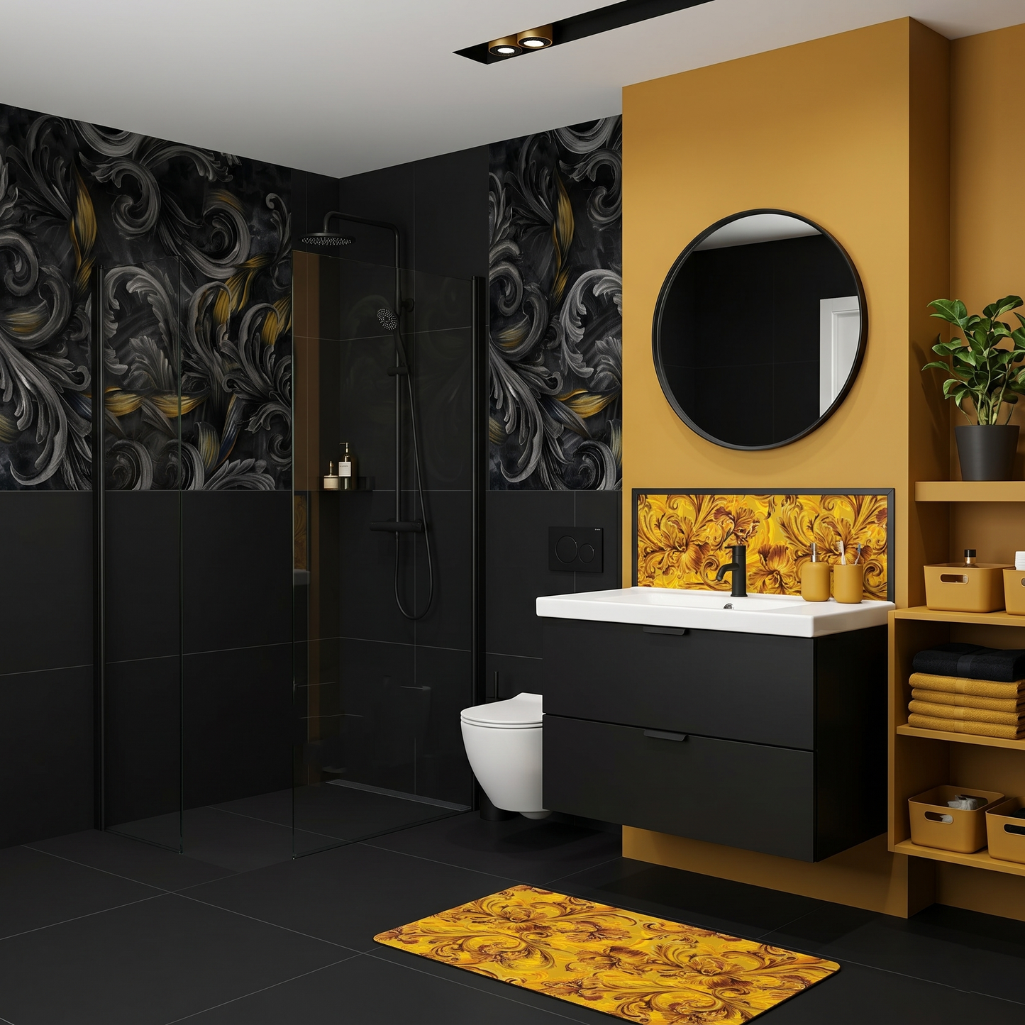 Golden Iris SOUL - Luxury Seamless Pattern for Wallpaper, Textile & Apparel | Hand-painted Premium Design