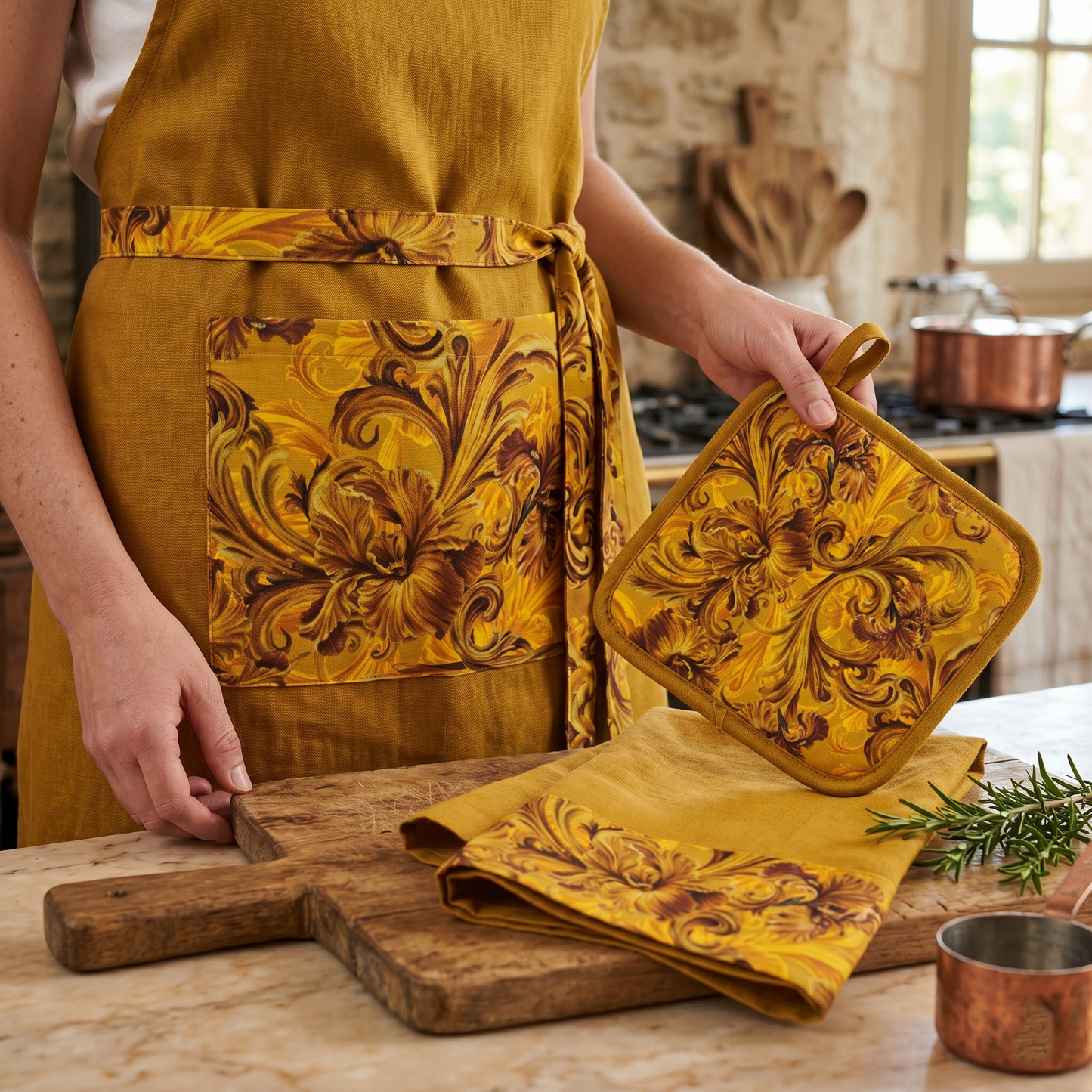 Golden Iris SOUL - Luxury Seamless Pattern for Wallpaper, Textile & Apparel | Hand-painted Premium Design