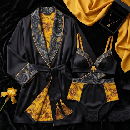 Golden Iris SOUL - Luxury Seamless Pattern for Wallpaper, Textile & Apparel | Hand-painted Premium Design
