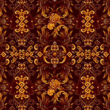 Golden Iris Elegy — Luxury Seamless Pattern for Wallpaper, Textile & Apparel | Hand-painted Premium Design
