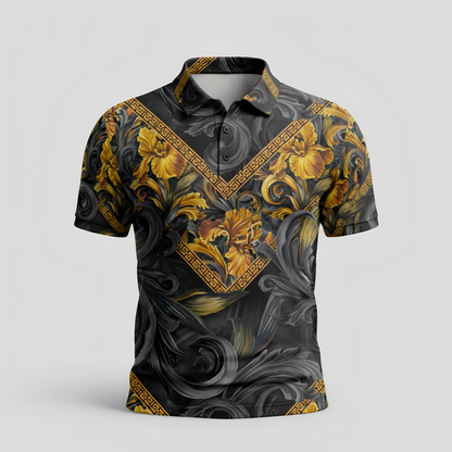 Iris Noir Dorado — Patrón de lujo sin costuras para papel tapiz, textiles y prendas de vestir | Diseño premium pintado a mano