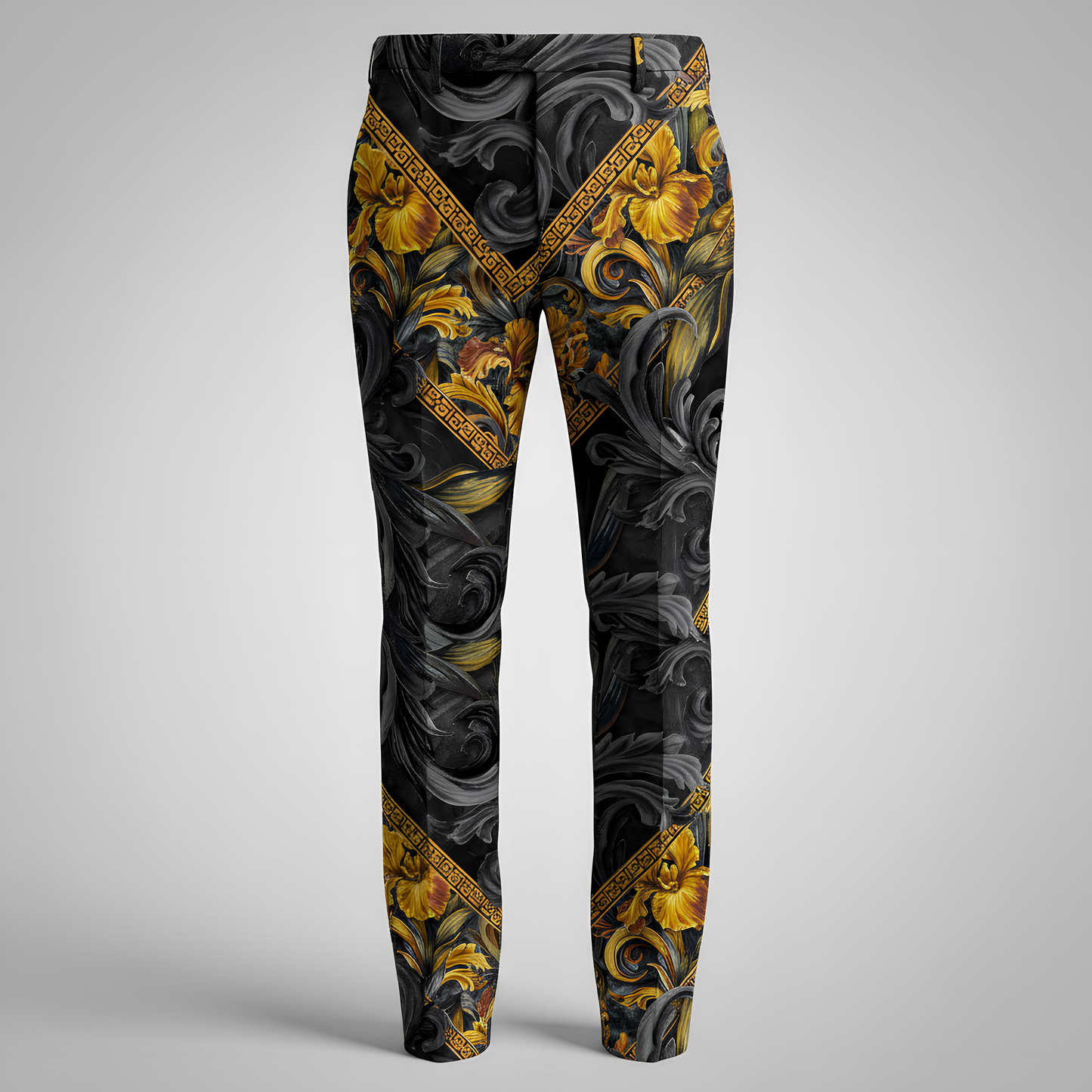 Golden Iris Geomuse — Luxury Seamless Pattern for Wallpaper, Textile & Apparel | Hand-painted Premium Design