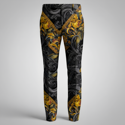 Iris Noir Dorado — Patrón de lujo sin costuras para papel tapiz, textiles y prendas de vestir | Diseño premium pintado a mano