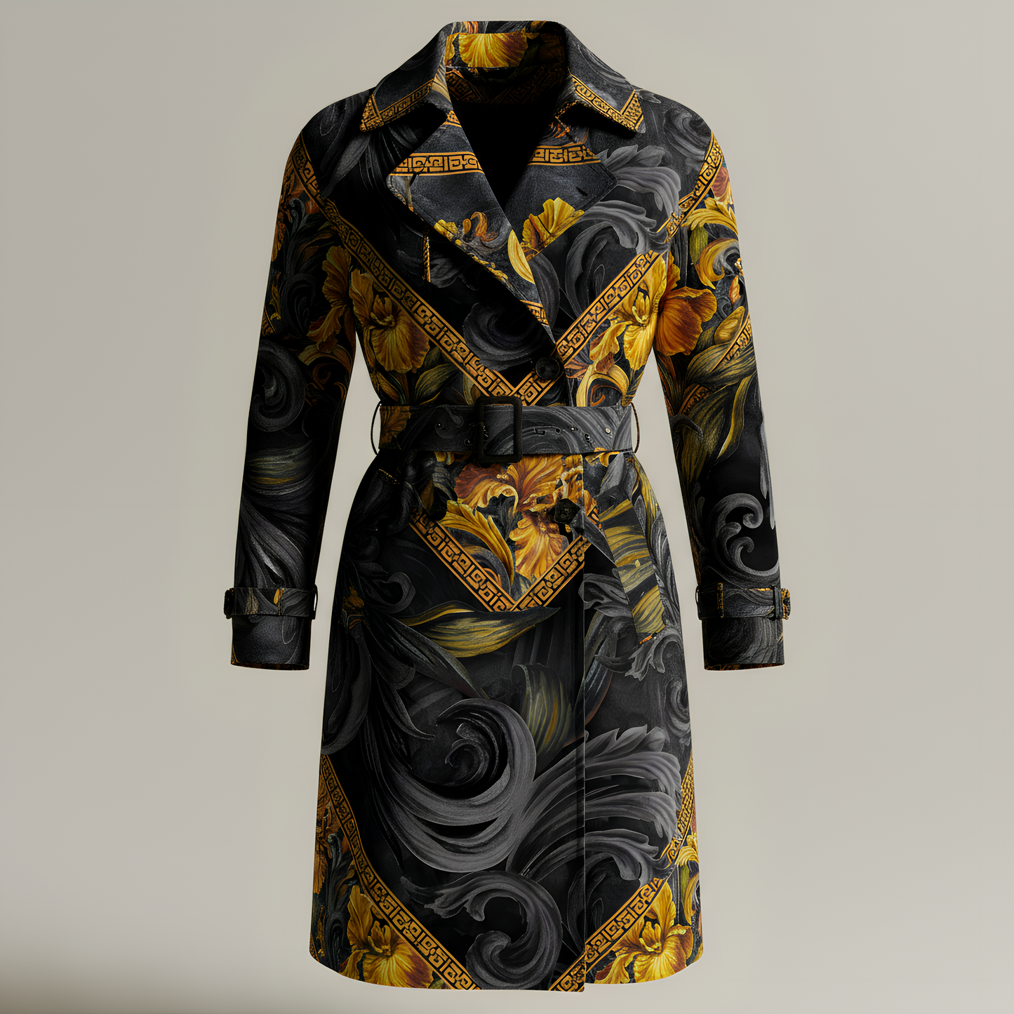 Golden Iris Geomuse — Luxury Seamless Pattern for Wallpaper, Textile & Apparel | Hand-painted Premium Design