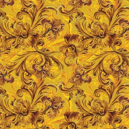 Golden Iris SOUL - Luxury Seamless Pattern for Wallpaper, Textile & Apparel | Hand-painted Premium Design