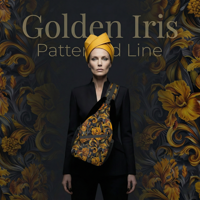 Golden Iris Luxury Pattern Sling Bag - Stylish Unisex Cross-body for Everyday & Travel