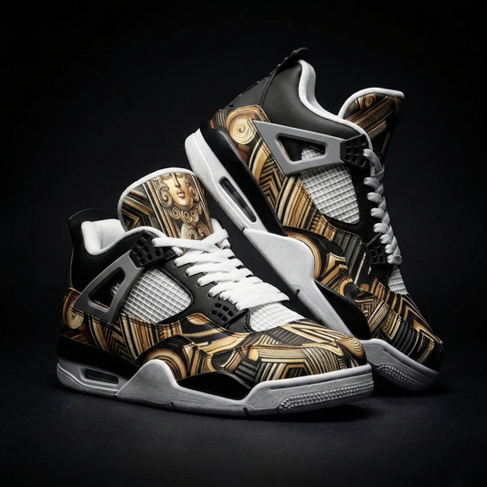 Zapatillas de baloncesto LUIS Luxury Art Deco para hombre | Diseño geométrico y amortiguación de aire