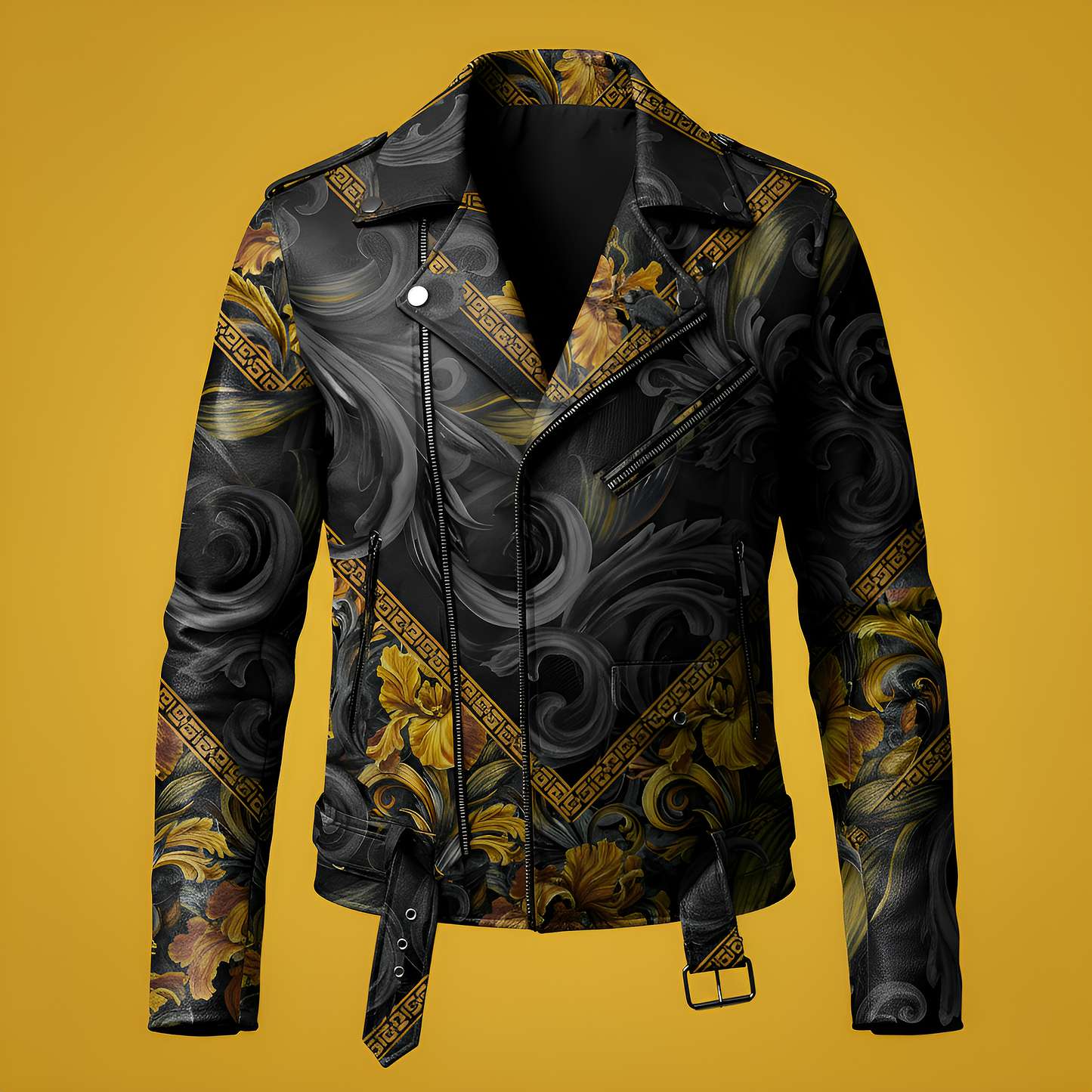 Golden Iris Geomuse — Luxury Seamless Pattern for Wallpaper, Textile & Apparel | Hand-painted Premium Design