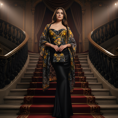 Iris Noir Dorado — Patrón de lujo sin costuras para papel tapiz, textiles y prendas de vestir | Diseño premium pintado a mano