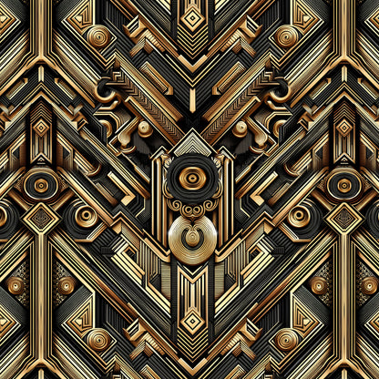 LUIS — Luxury Art Deco Geometric Pattern for Premium Wallpaper, Textiles & High-End Fashion