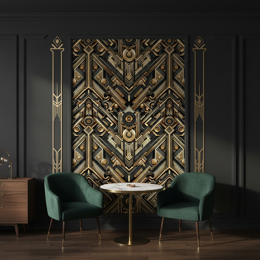 LUIS — Luxury Art Deco Geometric Pattern for Premium Wallpaper, Textiles & High-End Fashion