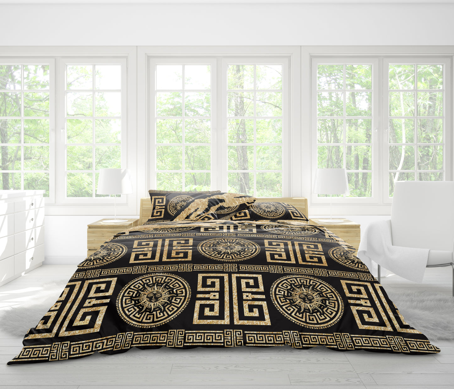 Juego de cama "Marbella"• diseño reversible de estilo excéntrico griego