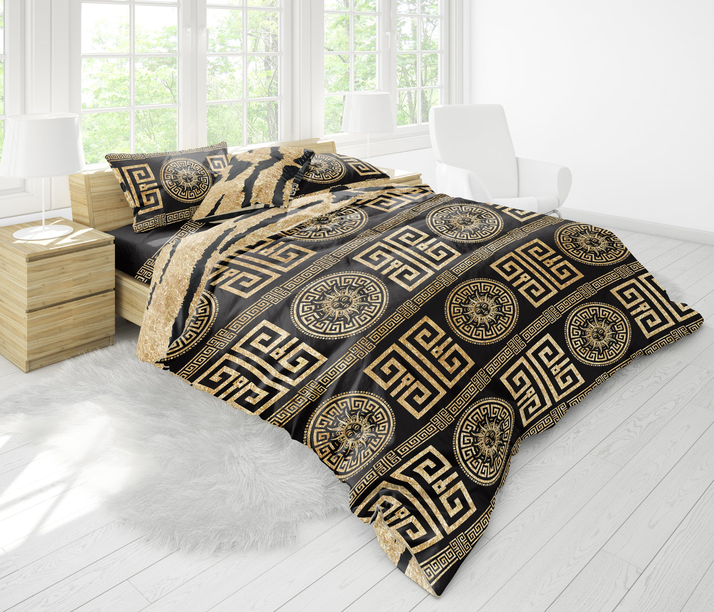 Juego de cama "Marbella"• diseño reversible de estilo excéntrico griego