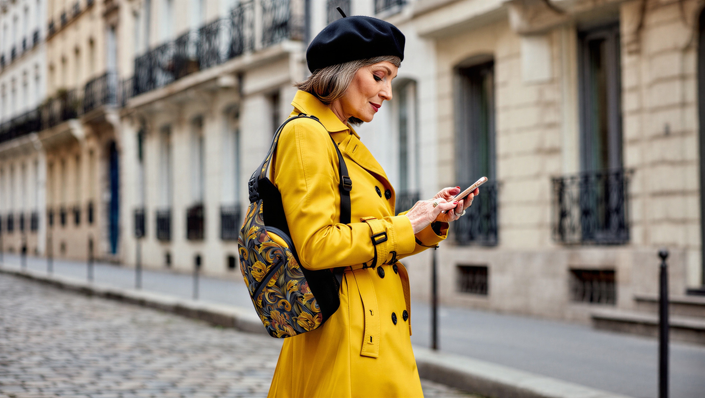 Golden Iris Luxury Pattern Sling Bag - Stylish Unisex Cross-body for Everyday & Travel