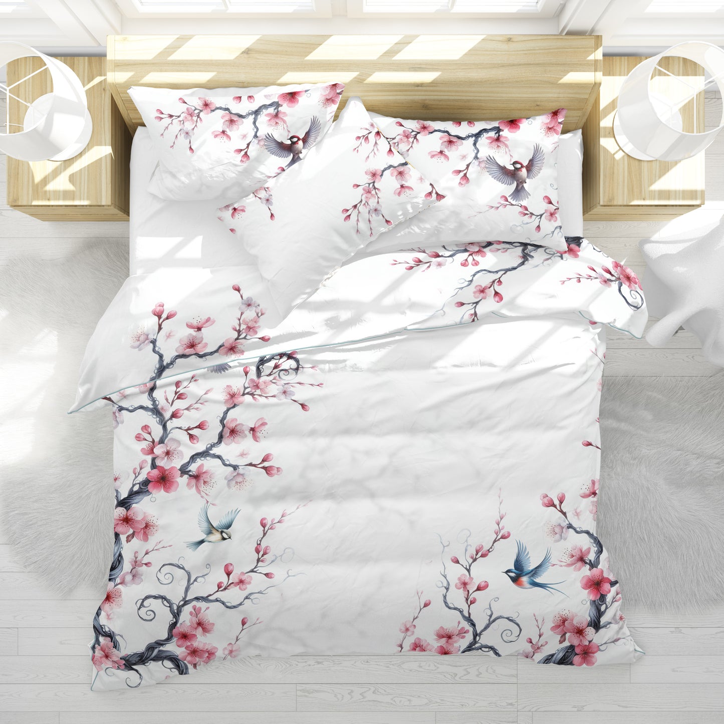 Juego de cama "Marbella"• diseño reversible excéntrico estilo griego • diseño reversible