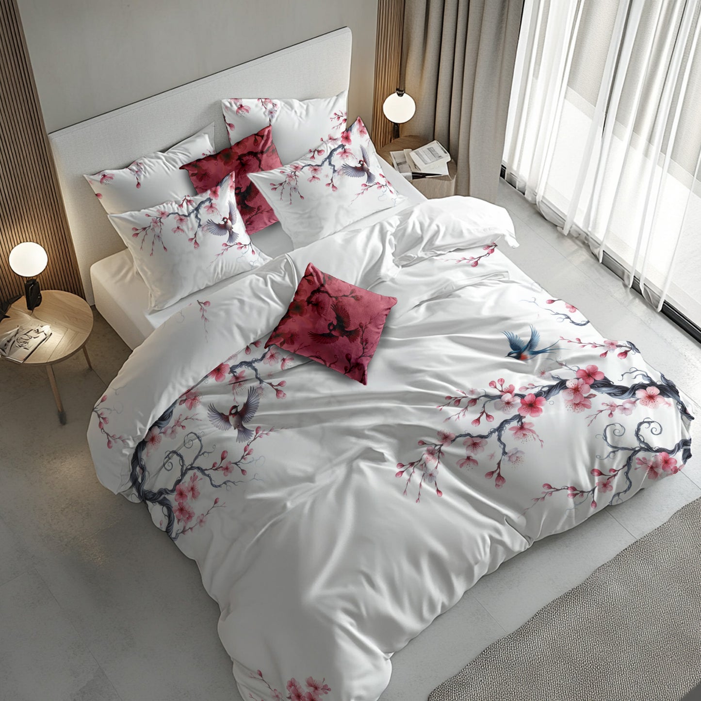 Juego de cama "Marbella"• diseño reversible excéntrico estilo griego • diseño reversible