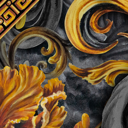 Golden Iris — Luxury Seamless Pattern for Wallpaper, Textile & Apparel | Hand-painted Premium Design