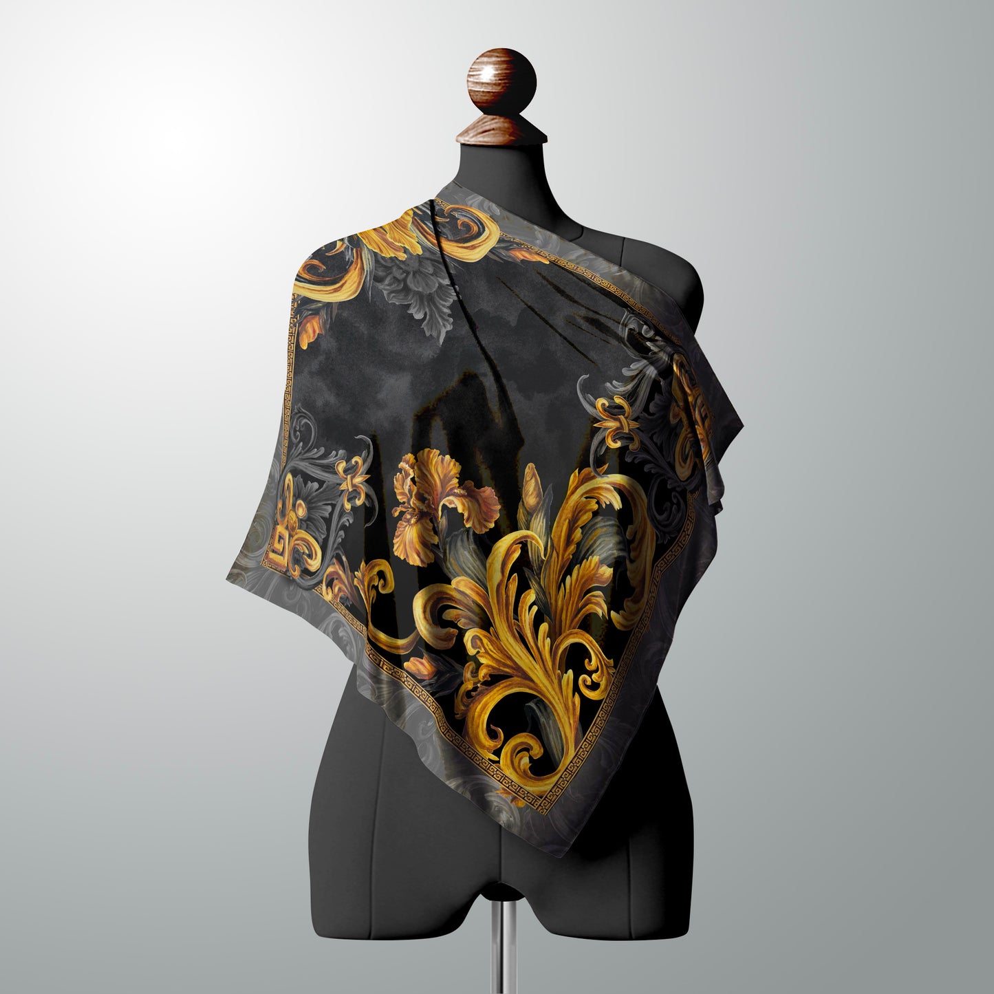 B2B Wholesale Golden Iris Luxury Scarf 10 PCS | 90x90cm Silk & Eco-Silk Options | Small Business Bulk Orders