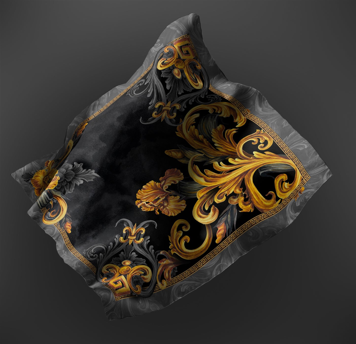 B2B Wholesale Golden Iris Luxury Scarf 10 PCS | 90x90cm Silk & Eco-Silk Options | Small Business Bulk Orders