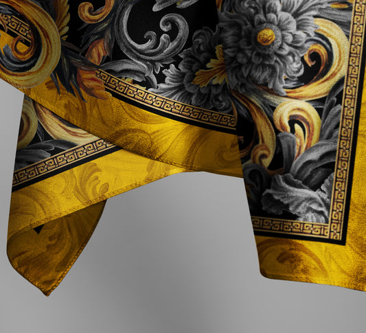 Bufanda de lujo Golden Iris al por mayor B2B (10 unidades) | 90 x 90 cm, opciones de seda y seda ecológica | Pedidos al por mayor para pequeñas empresas (2 unidades)