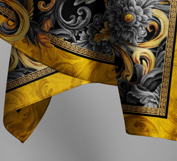 B2B Wholesale Golden Iris Luxury Scarf 10 PCS | 90x90cm Silk & Eco-Silk Options | Small Business Bulk Orders 2