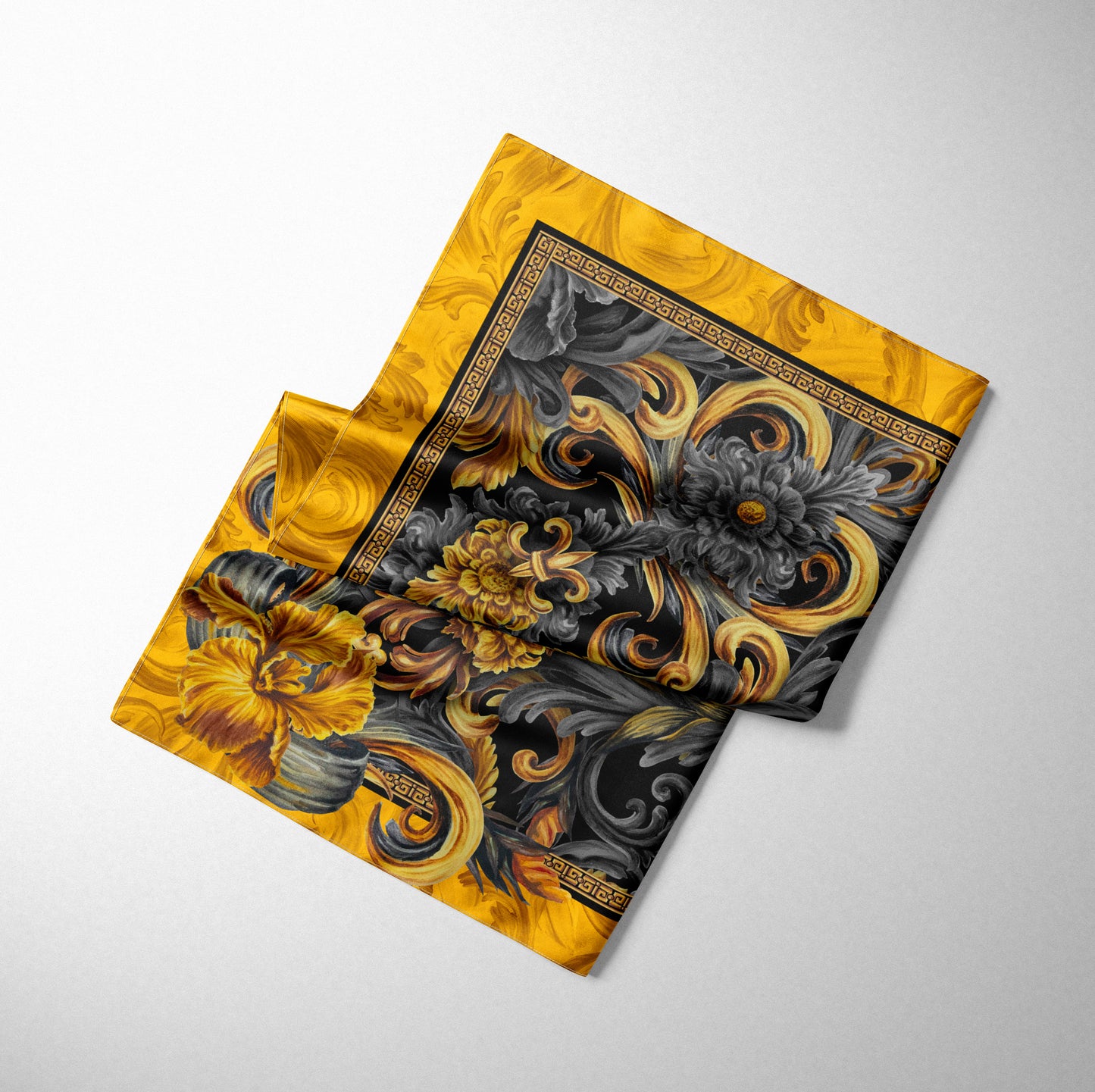 B2B Wholesale Golden Iris Luxury Scarf 10 PCS | 90x90cm Silk & Eco-Silk Options | Small Business Bulk Orders 2