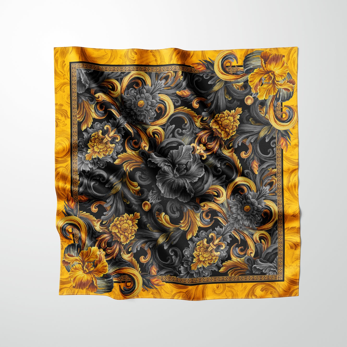 B2B Wholesale Golden Iris Luxury Scarf 10 PCS | 90x90cm Silk & Eco-Silk Options | Small Business Bulk Orders 2