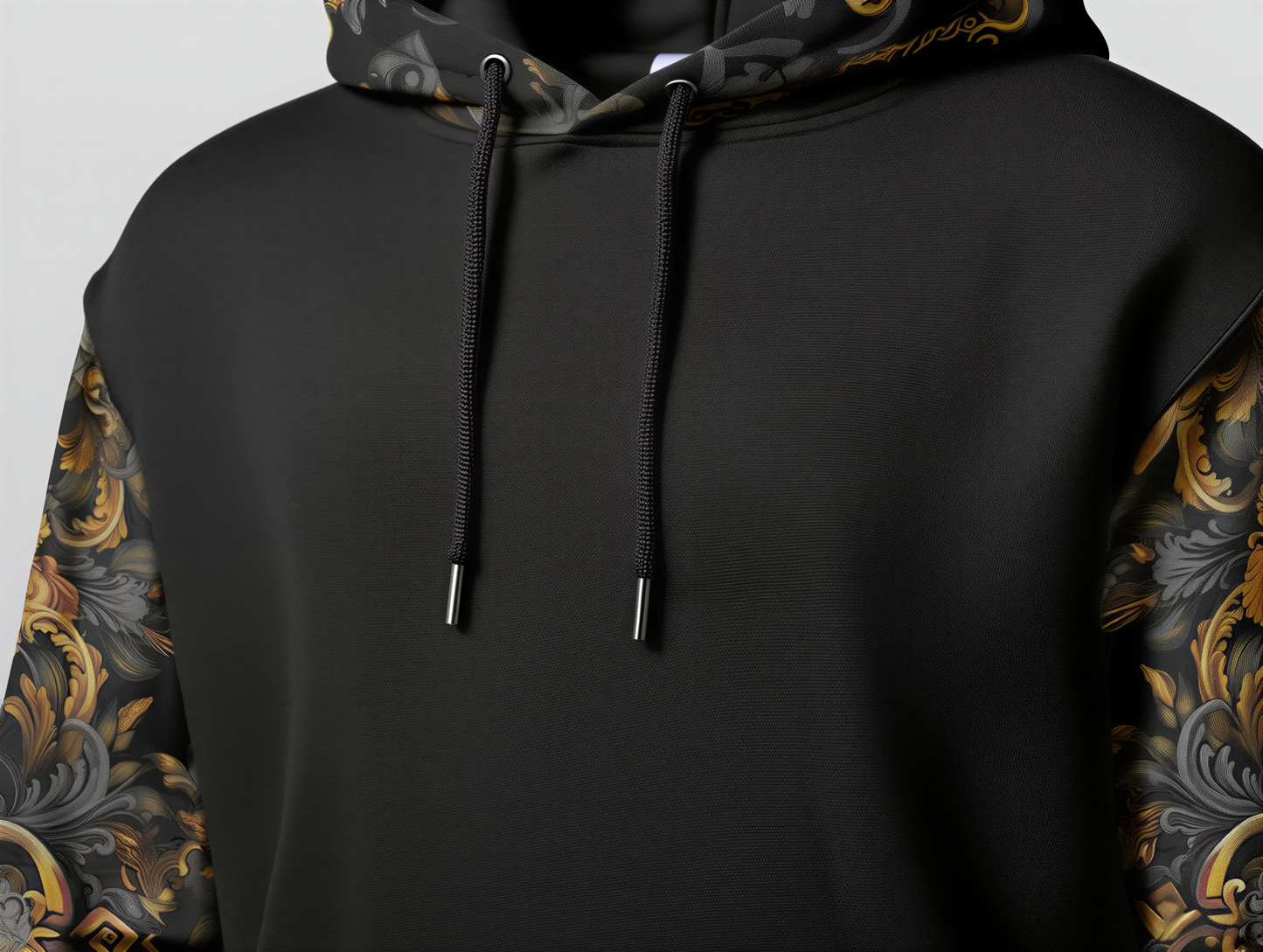 Men's Thicken Pullover Hoodie Golden Iris — Luxury Seamless Pattern  | Hand-painted Premium Design