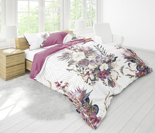 Juego de cama de diseño gótico romántico • Diseño REVERSIBLE • Funda nórdica personalizada • Juego de funda nórdica y fundas de almohada • Doble Full Queen King