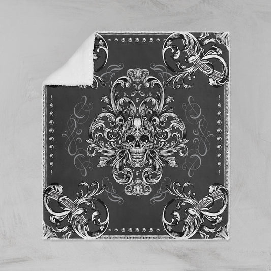 Diseño único • Manta de franela con calavera gótica romántica • Ropa de cama • Colcha • Mantas • Niños • Niños • Niñas • Suave • Habitación • Decoración • Regalo