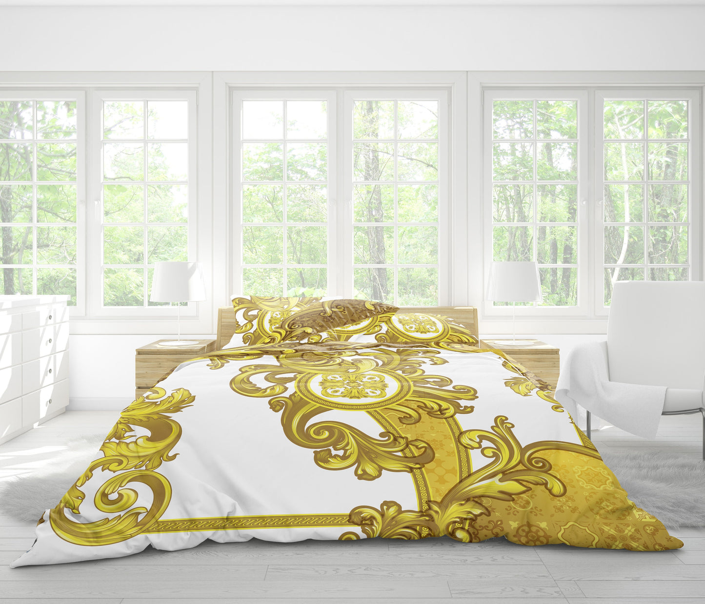 Baroque Eccentric Personalised design Bedding set "Gold dreams" • 2 sided printed design • Cotton • microfiber • AU, EU, USA, queen, king