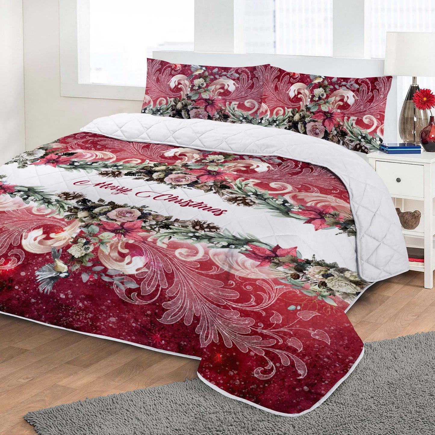 Diseño mágico de Navidad con ciervos Personalizado Edredón fino • colcha • manta para la decoración de tu dormitorio