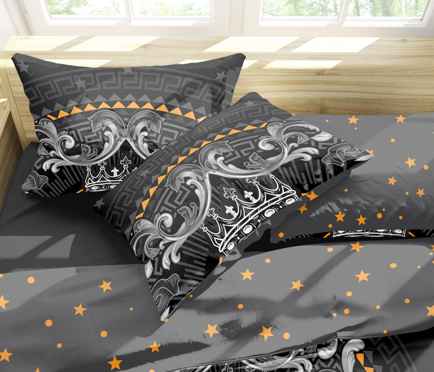 Juego de ropa de cama de 3/4 psc con diseño gótico de calavera "Tigre blanco" • Diseño impreso a 2 caras • Ropa de cama personalizada • Juego de funda nórdica con fundas de almohada