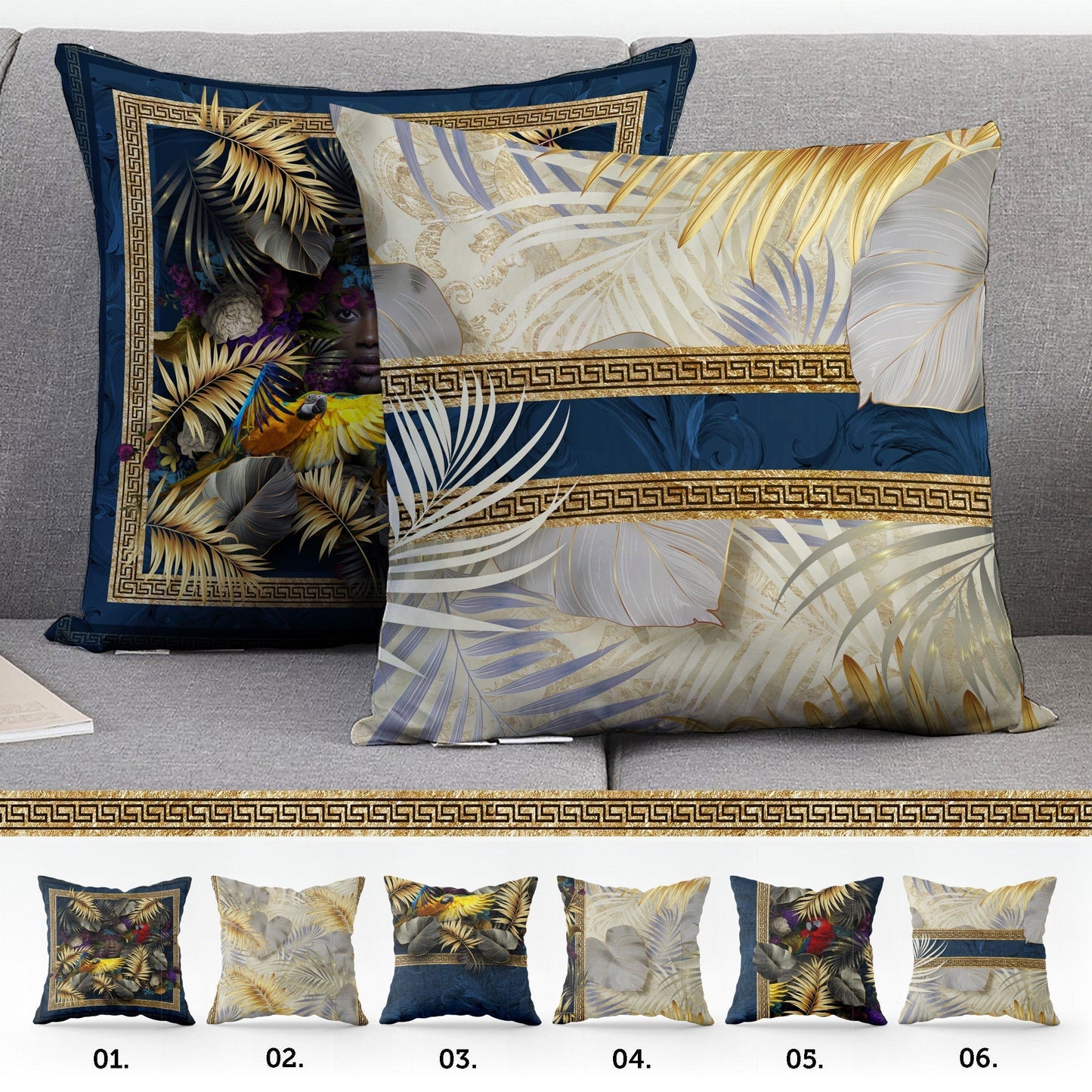 "Africa" cushion covers set • Art Gift • exclusive tropical palm tree night design pillow covers • different sizes