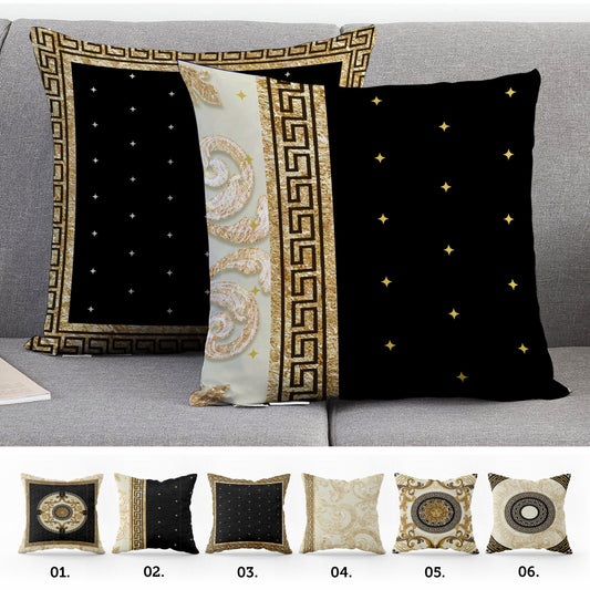 "Romero" cushion covers set • Art Gift • exclusive baroque retro gold-black design pillow covers • different sizes