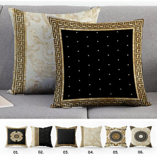 "Romero" cushion covers set • Art Gift • exclusive baroque retro gold-black design pillow covers • different sizes