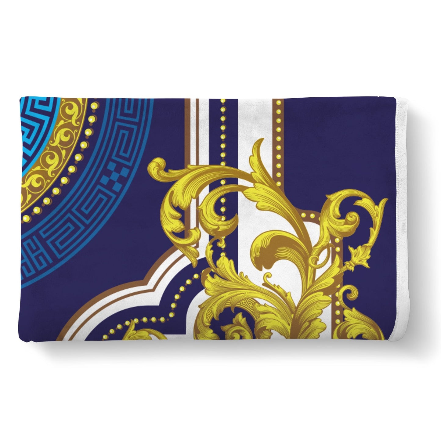 Customized  exclusive baroque blue-yellow retro design Blanket Sofa • Quilt • Bedspread