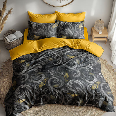 Golden Iris Noir — Luxury Seamless Pattern for Wallpaper, Textile & Apparel | Hand-painted Premium Design