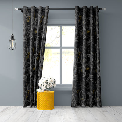 Golden Iris Noir — Luxury Seamless Pattern for Wallpaper, Textile & Apparel | Hand-painted Premium Design