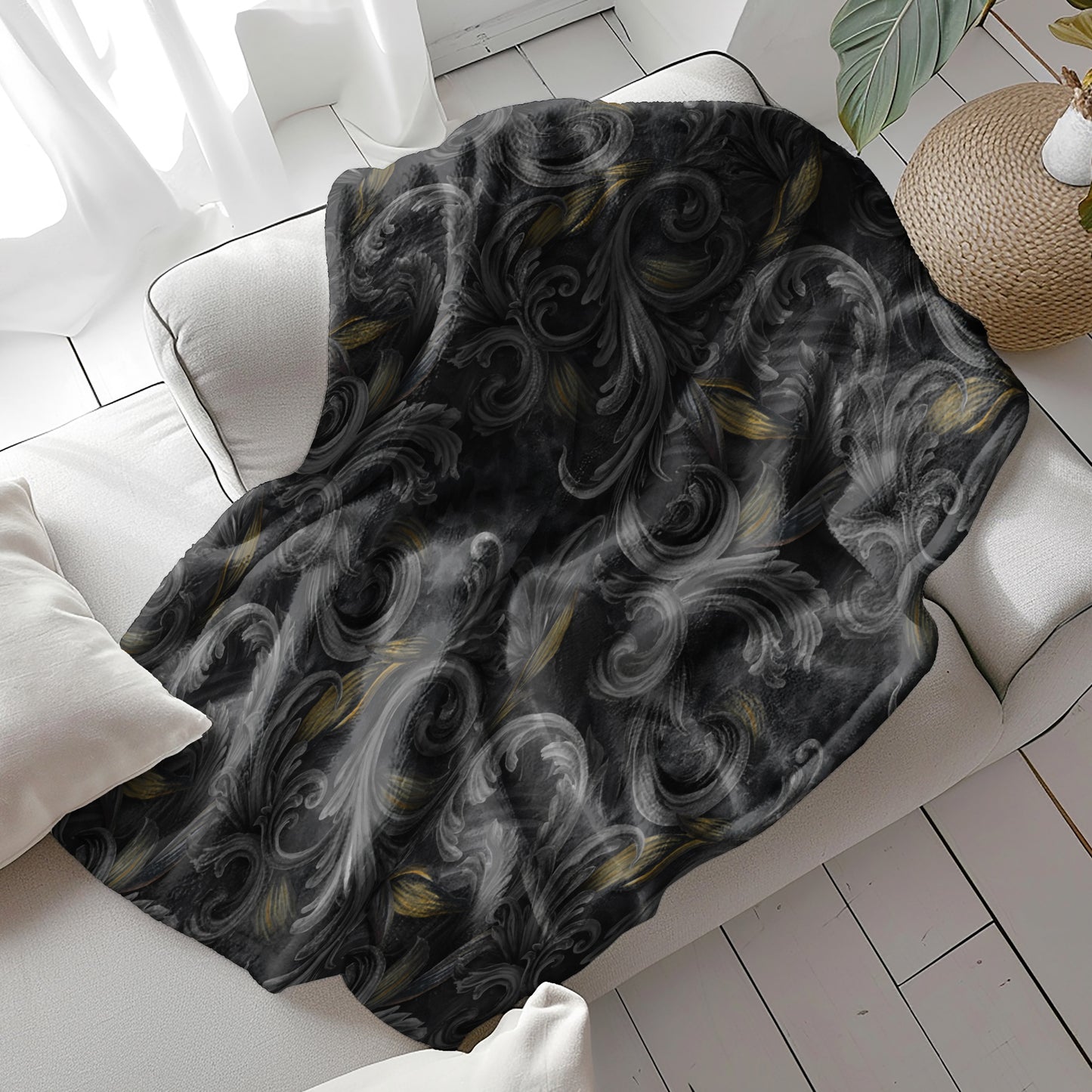 Golden Iris Noir — Luxury Seamless Pattern for Wallpaper, Textile & Apparel | Hand-painted Premium Design