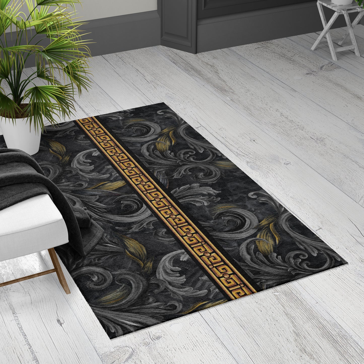 Golden Iris Noir — Luxury Seamless Pattern for Wallpaper, Textile & Apparel | Hand-painted Premium Design