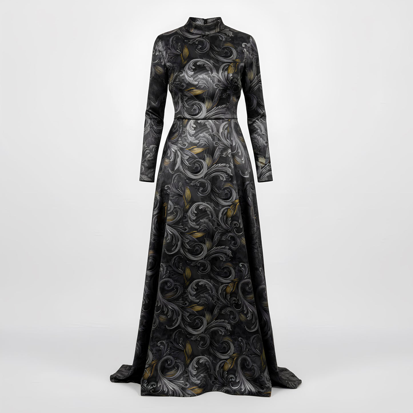 Golden Iris Noir — Luxury Seamless Pattern for Wallpaper, Textile & Apparel | Hand-painted Premium Design