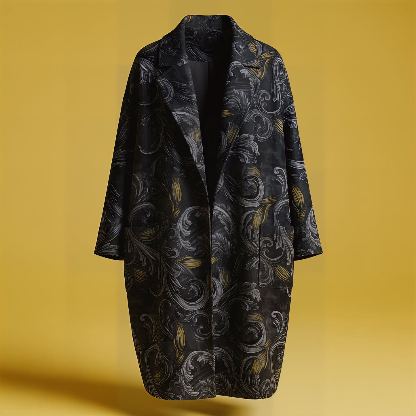 Golden Iris Noir — Luxury Seamless Pattern for Wallpaper, Textile & Apparel | Hand-painted Premium Design